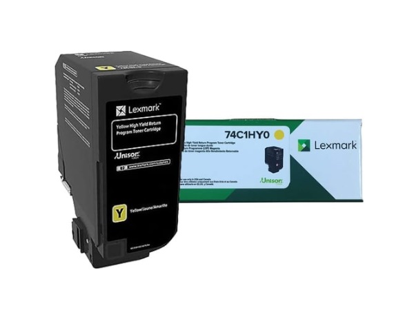 Lexmark 74C1HY0 Yellow High Yield Return Program Toner Cartridge