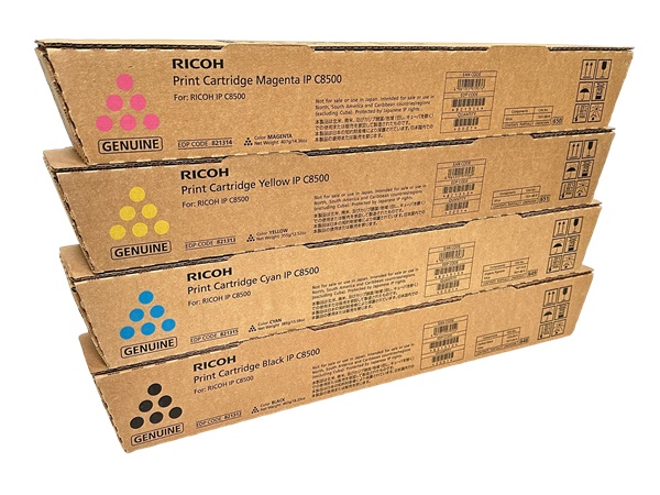 Ricoh IPC8500 Complete (C,M,Y,K) Toner Cartridge Set