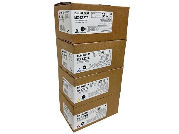 Sharp MX-C52T (MXC52T) Complete (C,M,Y,K) Complete Toner Cartridge Set